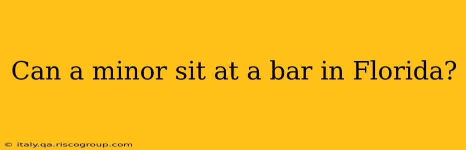 Can a minor sit at a bar in Florida?