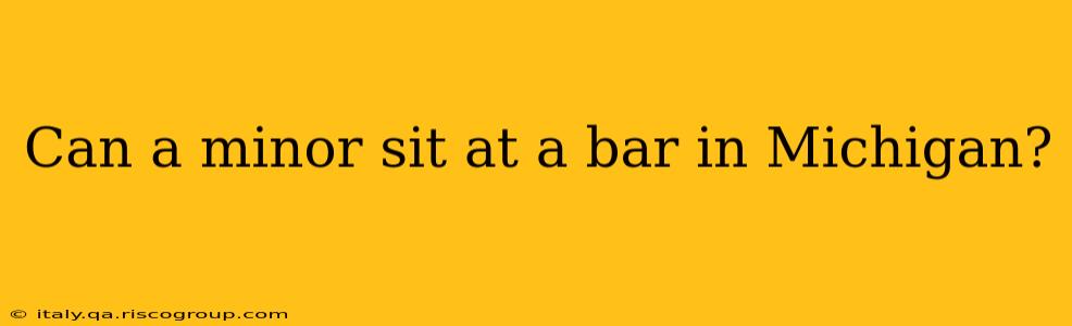 Can a minor sit at a bar in Michigan?