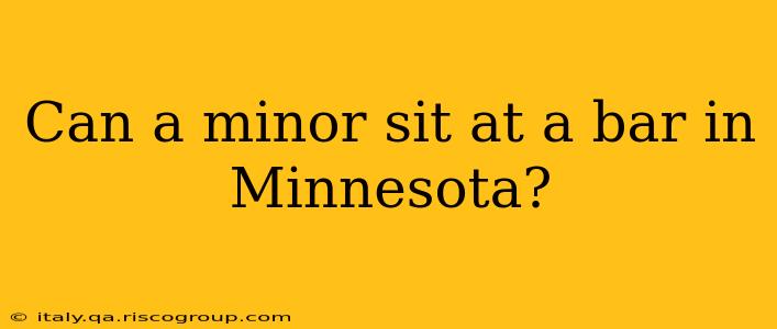 Can a minor sit at a bar in Minnesota?