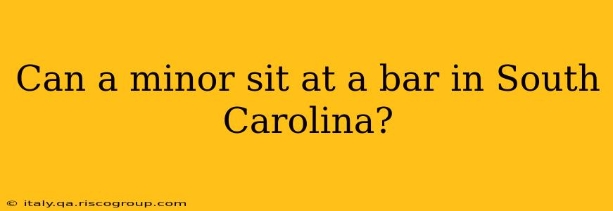 Can a minor sit at a bar in South Carolina?