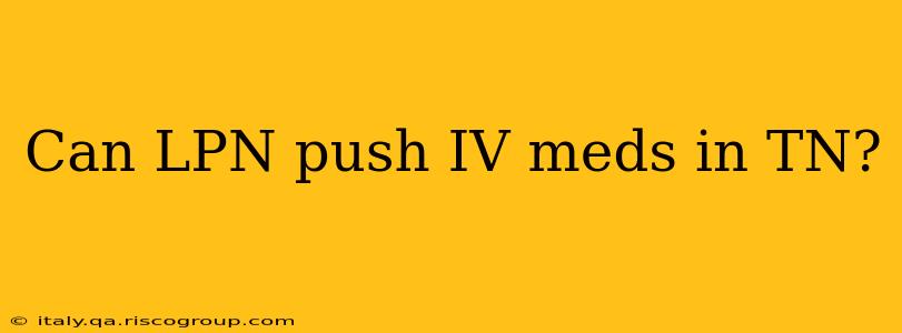 Can LPN push IV meds in TN?