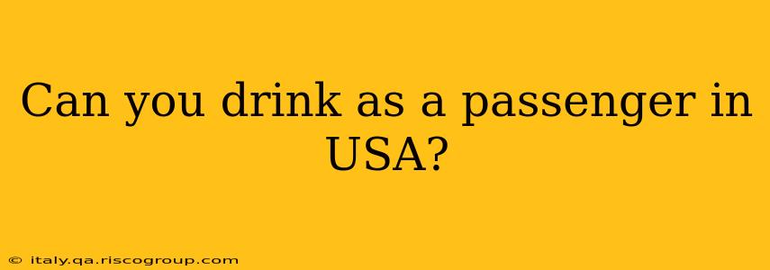 Can you drink as a passenger in USA?