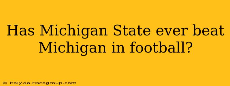 Has Michigan State ever beat Michigan in football?