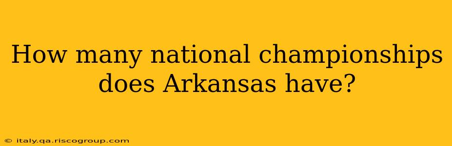 How many national championships does Arkansas have?