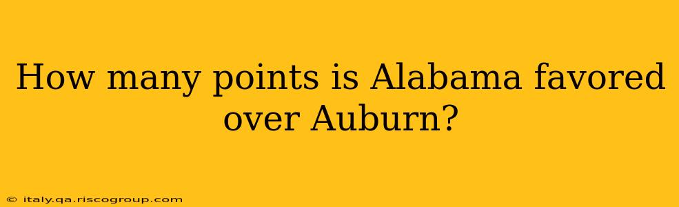 How many points is Alabama favored over Auburn?