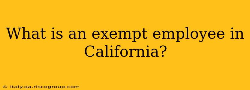 What is an exempt employee in California?