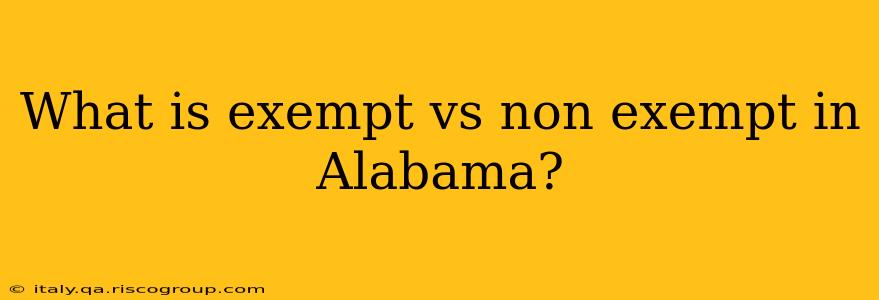 What is exempt vs non exempt in Alabama?