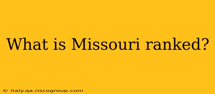 What is Missouri ranked?