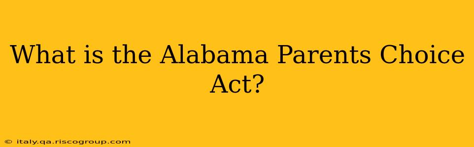 What is the Alabama Parents Choice Act?