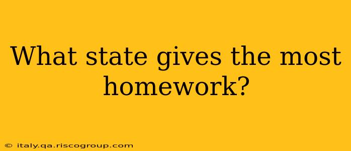 What state gives the most homework?