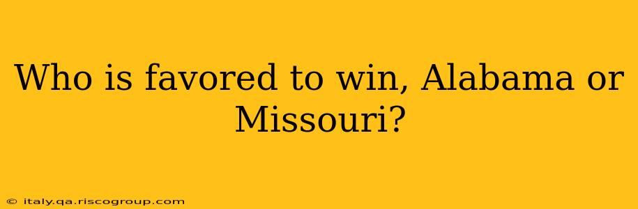 Who is favored to win, Alabama or Missouri?